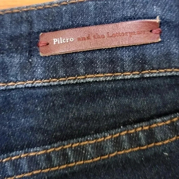 Anthropologie Pilcro and The Letterpress Mid Rise Skinny Dark Blue Jeans(26) - Picture 6 of 11